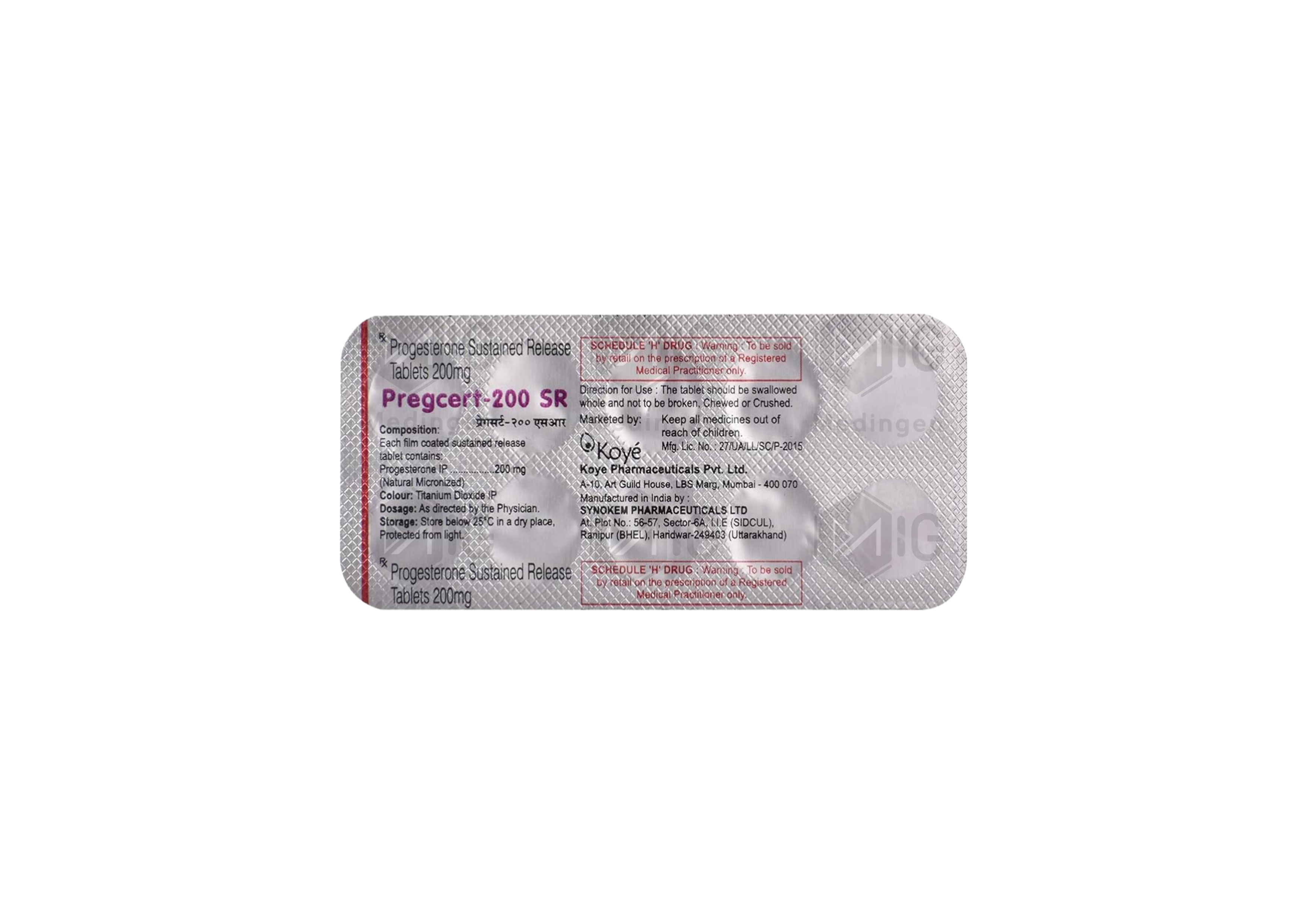 PREGCERT SR 200MG
